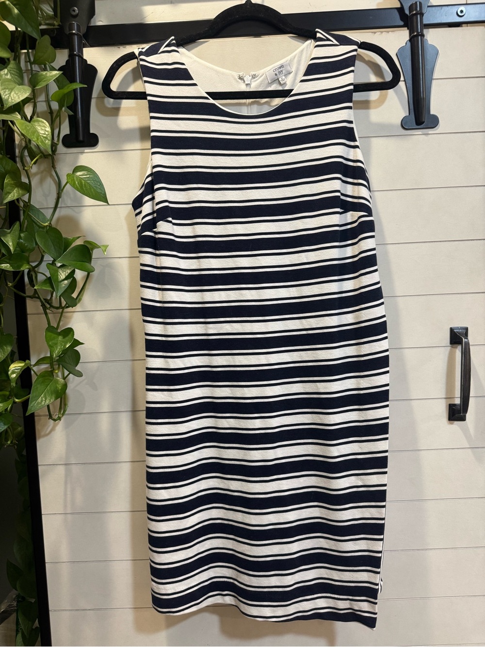 crown & ivy Navy and White Striped Skort Dress